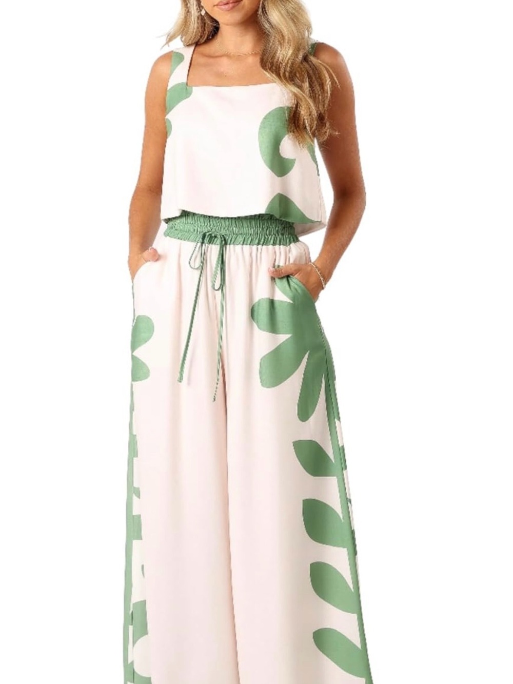 Sleeveless Wide-Leg Two Piece Set